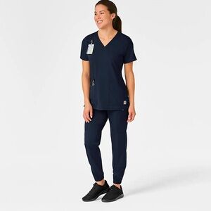 New Carhartt WOMEN'S FORCE TWILL V-NECK SCRUB Set XL (Top & Pants)